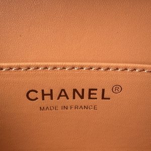 SMALL BOX BAG 18 IN CARROT LAMBSKIN GOLD HARDWARE