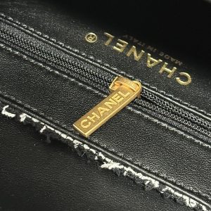 KELLY SHOPPING BAG 19 IN BLACK MIX WHITE TWEED GOLD HARDWARE