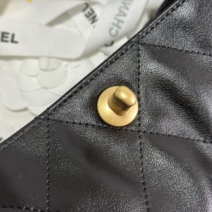 HIPPIE HOBO POSTMAN BAG 30 IN BLACK CALFSKIN GOLD HARDWARE