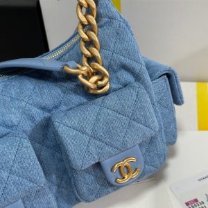 img_b885826e_20250112_i1736659379522_5950_0_2_jpg CC 25C Hobo 31cm Baby Blue Demin Gold Hardware 243565