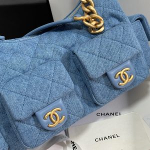 img_b885826e_20250112_i1736659379814_3107_0_3_jpg CC 25C Hobo 31cm Baby Blue Demin Gold Hardware 243565