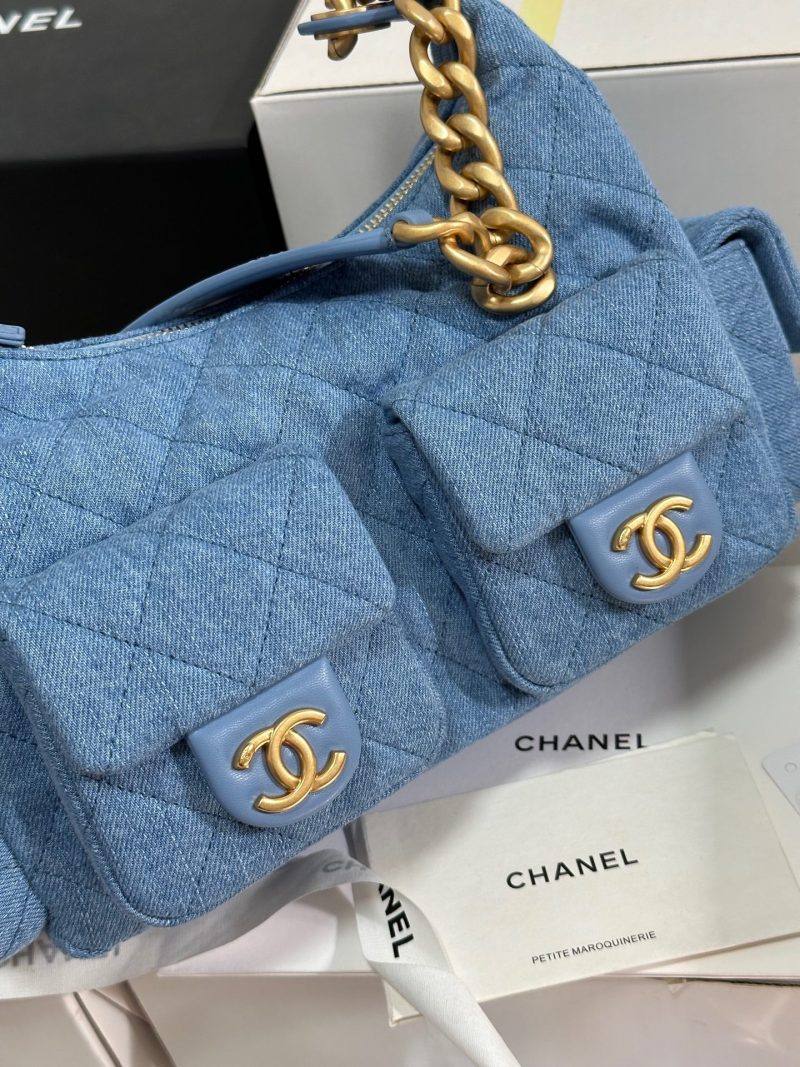 img_b885826e_20250112_i1736659379814_3107_0_3_jpg CC 25C Hobo 31cm Baby Blue Demin Gold Hardware 243565