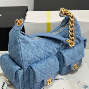 img_b885826e_20250112_i1736659380064_2172_0_1_jpg CC 25C Hobo 31cm Baby Blue Demin Gold Hardware 243565