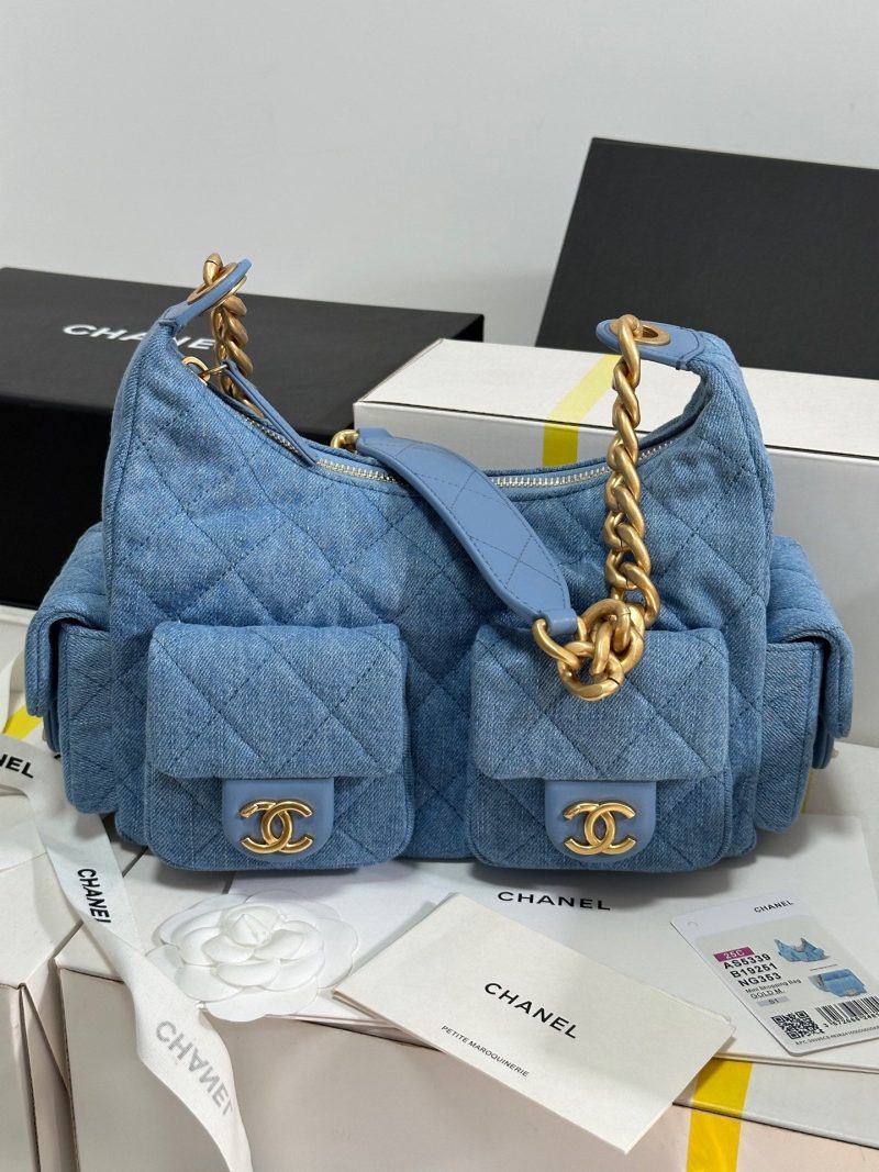 img_b885826e_20250112_i1736659380846_8676_0_0_jpg CC 25C Hobo 31cm Baby Blue Demin Gold Hardware 243565