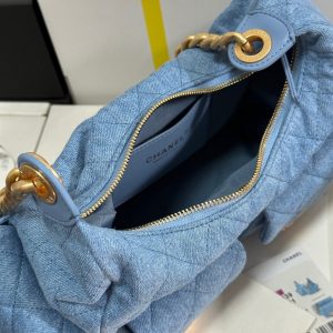 img_b885826e_20250112_i1736659381143_7858_0_6_jpg CC 25C Hobo 31cm Baby Blue Demin Gold Hardware 243565