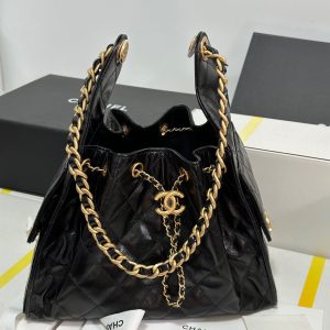 CC 25C Hobo Bag 30cm Black Lambskin