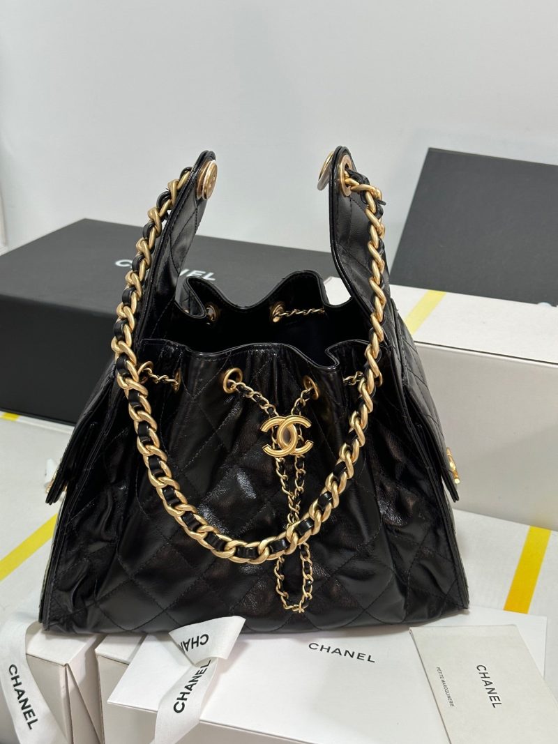 CC 25C Hobo Bag 30cm Black Lambskin