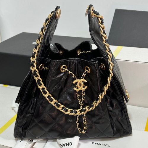 CC 25C Hobo Bag 30cm Black Lambskin