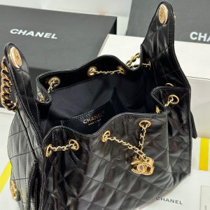 CC 25C Hobo Bag 30cm Black Lambskin