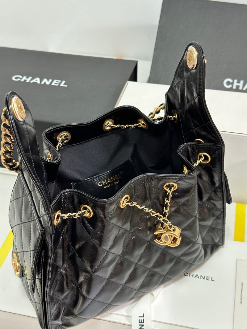 CC 25C Hobo Bag 30cm Black Lambskin