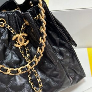 CC 25C Hobo Bag 30cm Black Lambskin