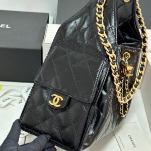 CC 25C Hobo Bag 30cm Black Lambskin