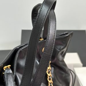 CC 25C Drawstring Backpack Black Lambskin Gold Hardware 243655