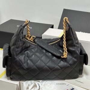 CC 25C Hobo 35cm Black Lambskin Gold Hardware 243536