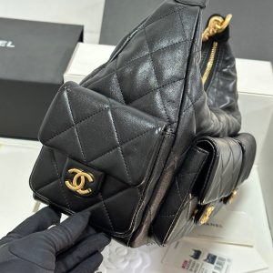 CC 25C Hobo 35cm Black Lambskin Gold Hardware 243536