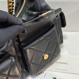 CC 25C Hobo 35cm Black Lambskin Gold Hardware 243536