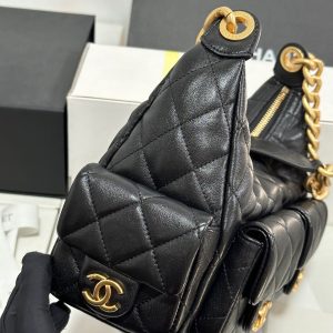 CC 25C Hobo 31cm Black Lambskin Gold Hardware 243540