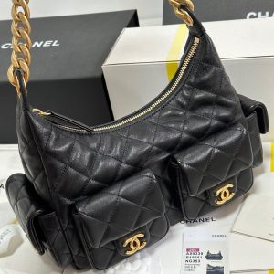 CC 25C Hobo 31cm Black Lambskin Gold Hardware 243540