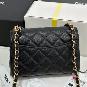 CC 25P Flap 18 Bag Black Cowhide Gold Hardware 243560