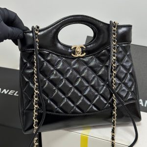 CC 25P Mini 31 Bag Black Waxed Sheepskin Gold Hardware 243582