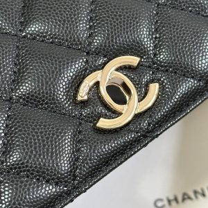 CC Coco Handle Flap Bag 24 Black Quilted Caviar Light Gold Hardware 243475