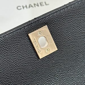 CC Coco Handle Flap Bag 24 Black Quilted Caviar Light Gold Hardware 243475