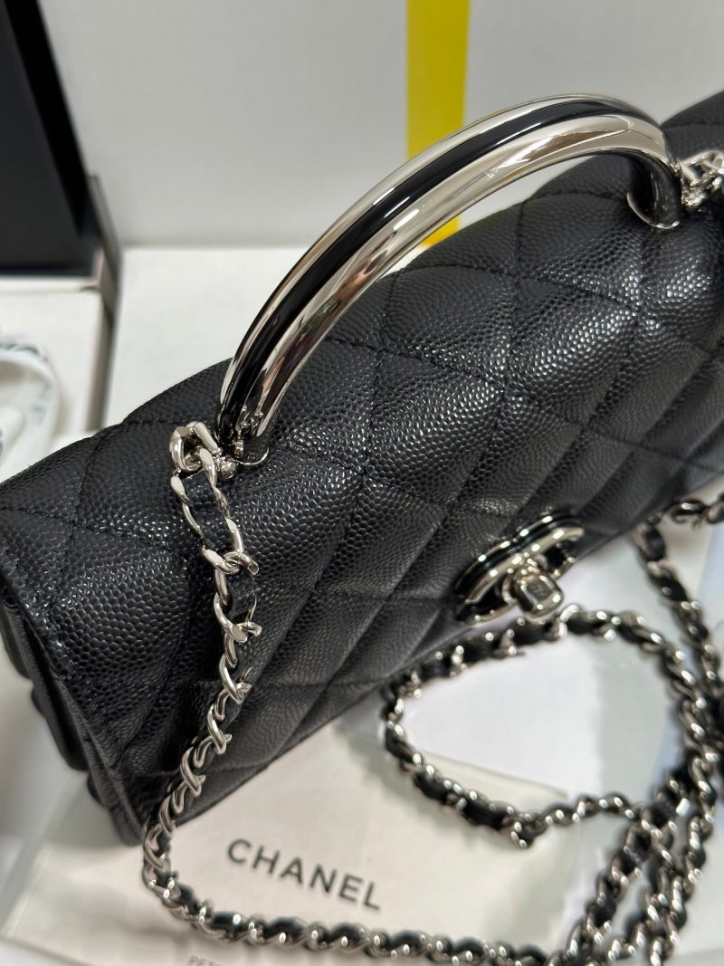 img_b885826e_20250328_i1743135745582_7715_0_1_jpg CC 25P Wallet Woc Handle 17cm Black Leather Silver Hardware 243445