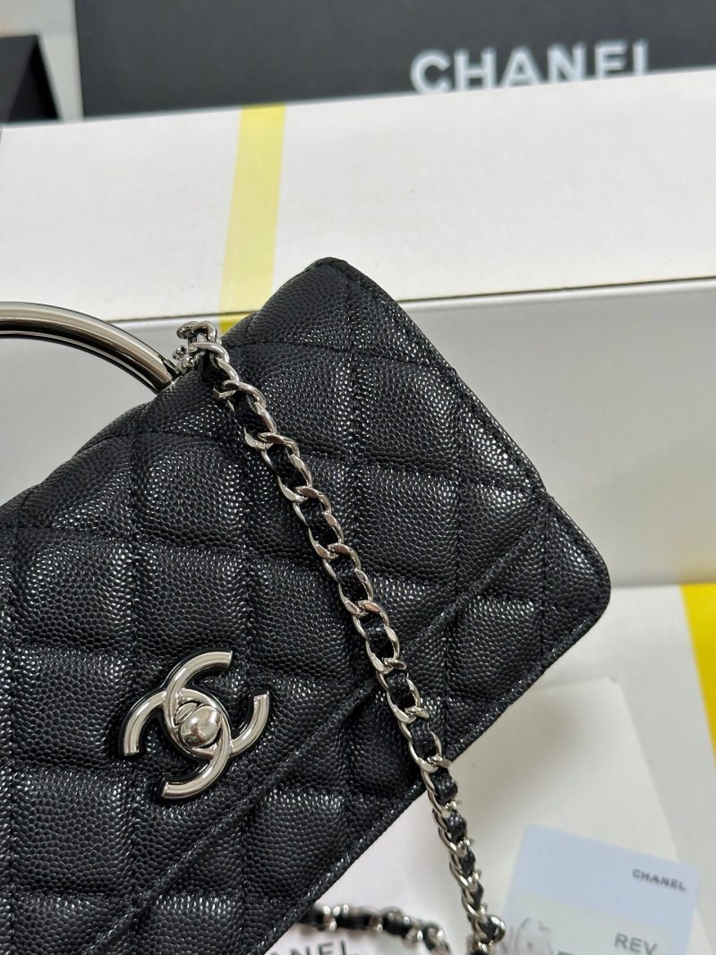 img_b885826e_20250328_i1743135745659_6983_0_3_jpg CC 25P Wallet Woc Handle 17cm Black Leather Silver Hardware 243445