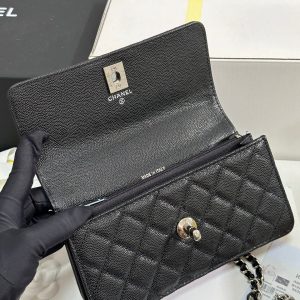 img_b885826e_20250328_i1743135745705_6352_0_5_jpg CC 25P Wallet Woc Handle 17cm Black Leather Silver Hardware 243445