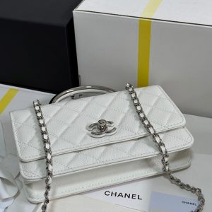 img_b885826e_20250328_i1743136037901_8535_0_7_jpg CC 25P Wallet Woc Handle 19cm White Leather Silver Hardware 243451