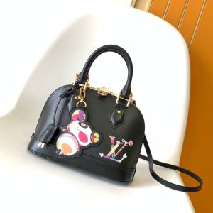 LV x TM Alma BB M13670 Handbag 23.5cm Black Epi Grained Cowhide
