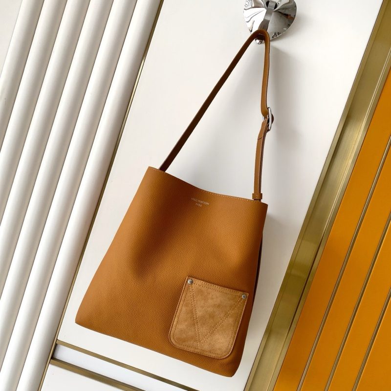 LV Verso Hobo Brown Calfskin Suede