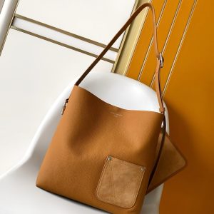LV Verso Hobo Brown Calfskin Suede