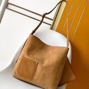 LV Verso Hobo Brown Calfskin Suede