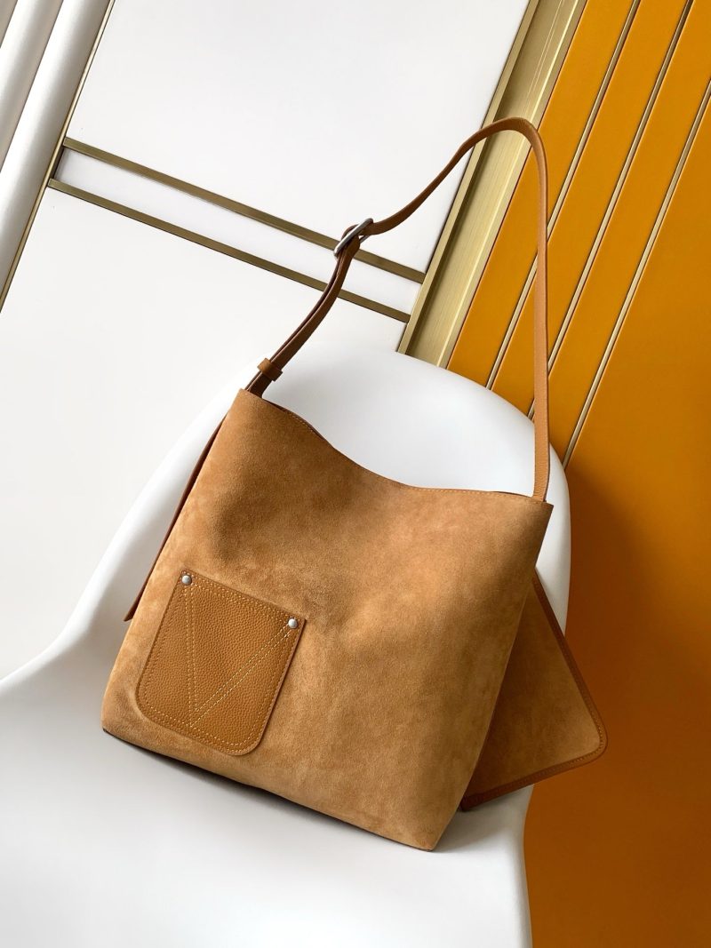 LV Verso Hobo Brown Calfskin Suede