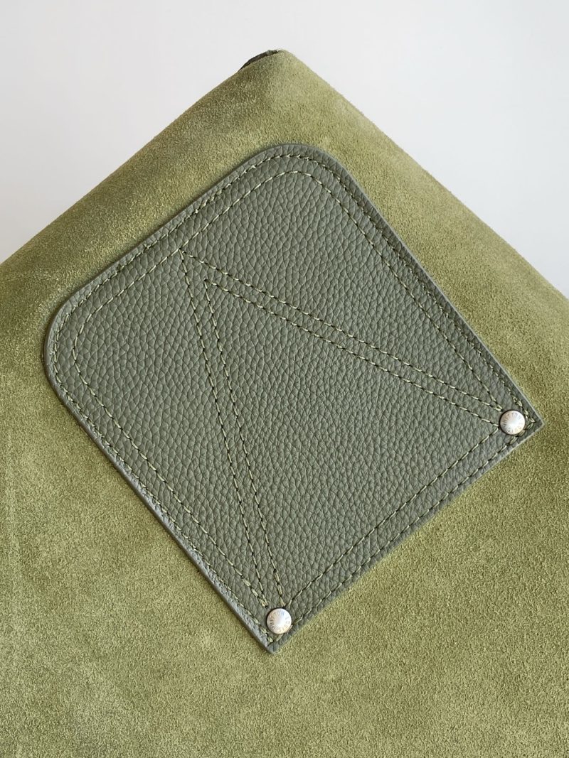 LV Verso Hobo Khaki Green Calfskin Suede