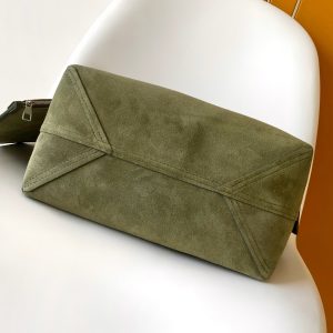 LV Verso Hobo Khaki Green Calfskin Suede