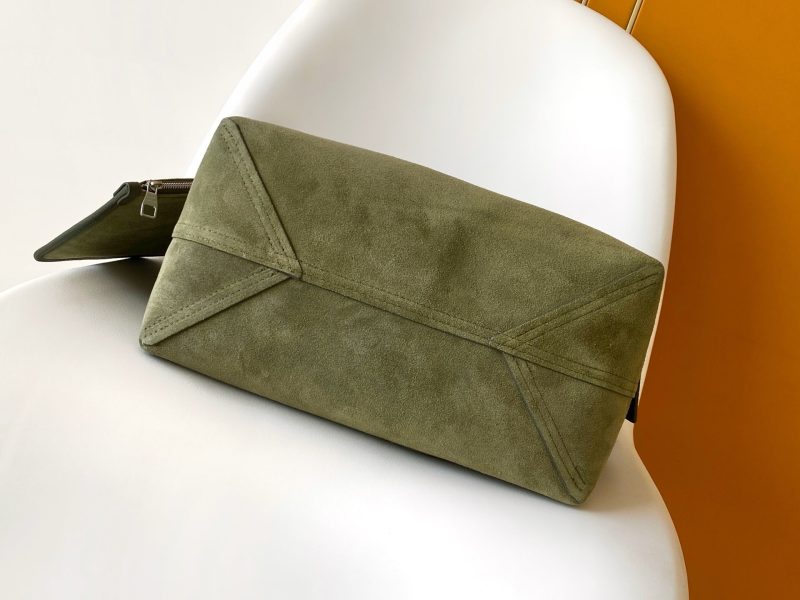 LV Verso Hobo Khaki Green Calfskin Suede