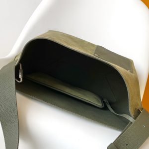 LV Verso Hobo Khaki Green Calfskin Suede