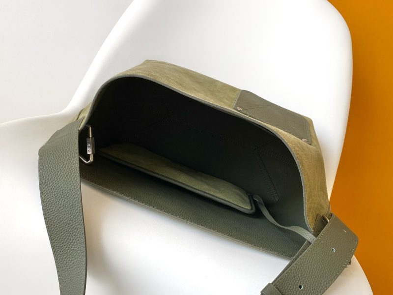 LV Verso Hobo Khaki Green Calfskin Suede