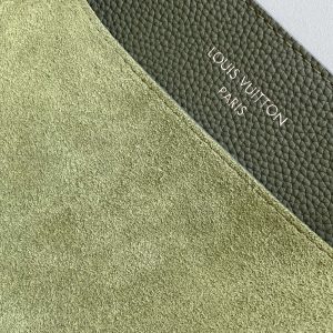 LV Verso Hobo Khaki Green Calfskin Suede