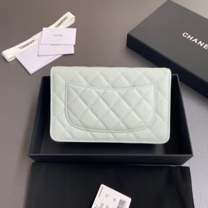 CC Mini Crossbody Bags 20cm Light Blue Caviar Sliver Steel 234828