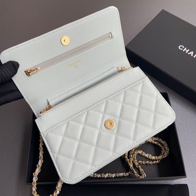 CC Mini Crossbody Bags 20cm Light Blue Caviar GHW 234830