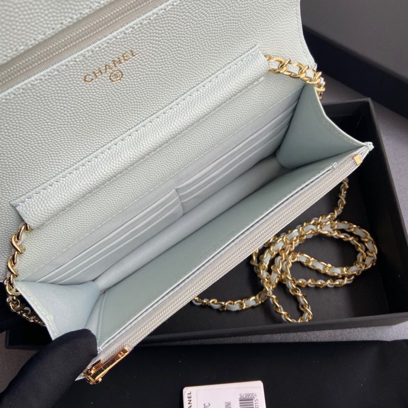 CC Mini Crossbody Bags 20cm Light Blue Caviar GHW 234830