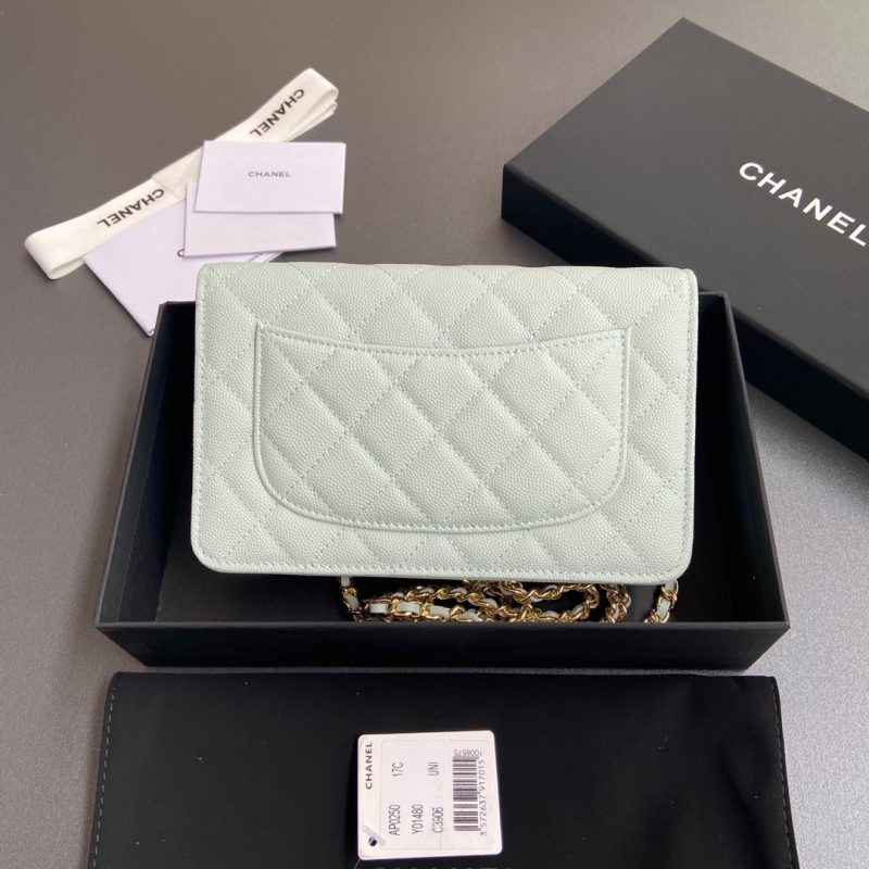 CC Mini Crossbody Bags 20cm Light Blue Caviar GHW 234830