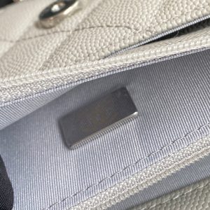 CC Wallet On Chain 20cm White Caviar Leather Silver Hardware 240159