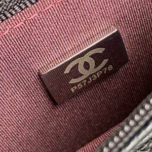 CC Wallet On Chain 20cm Black Caviar Leather Light Gold Hardware 240162