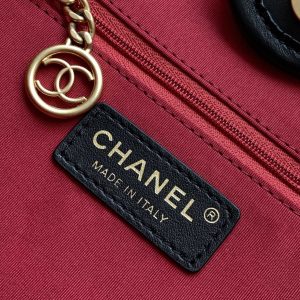 CC MEDIUM DEAUVILLE TOTE BAG 33CM BLACK CALFSKIN GHW