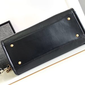 CC MEDIUM DEAUVILLE TOTE BAG 33CM BLACK CALFSKIN GHW