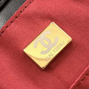 CC MEDIUM DEAUVILLE TOTE BAG 33CM BLACK CALFSKIN GHW